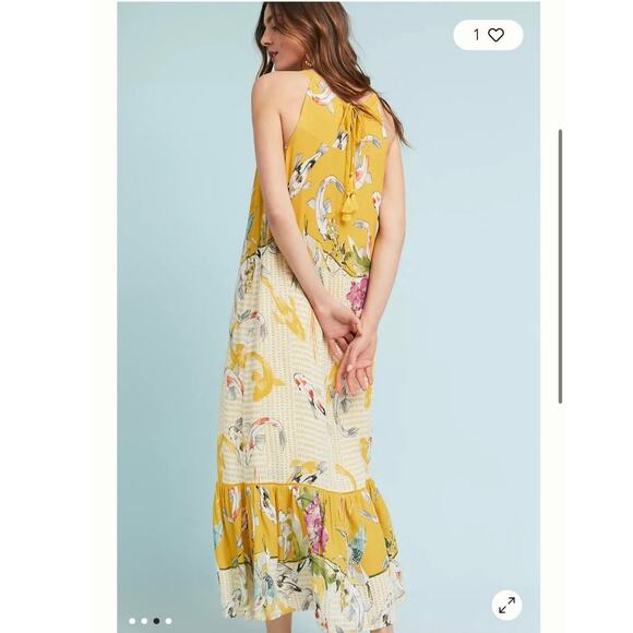 Anthropologie One September Dress Small Paradiso Halter boho embroidered Maxi - Picture 9 of 12
